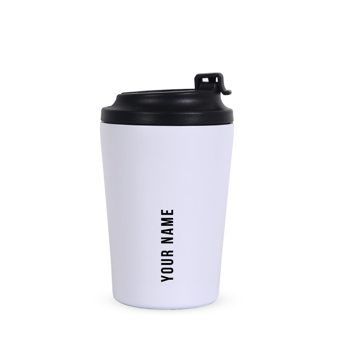 Pearl White Kopi Cup  - Vertical Font