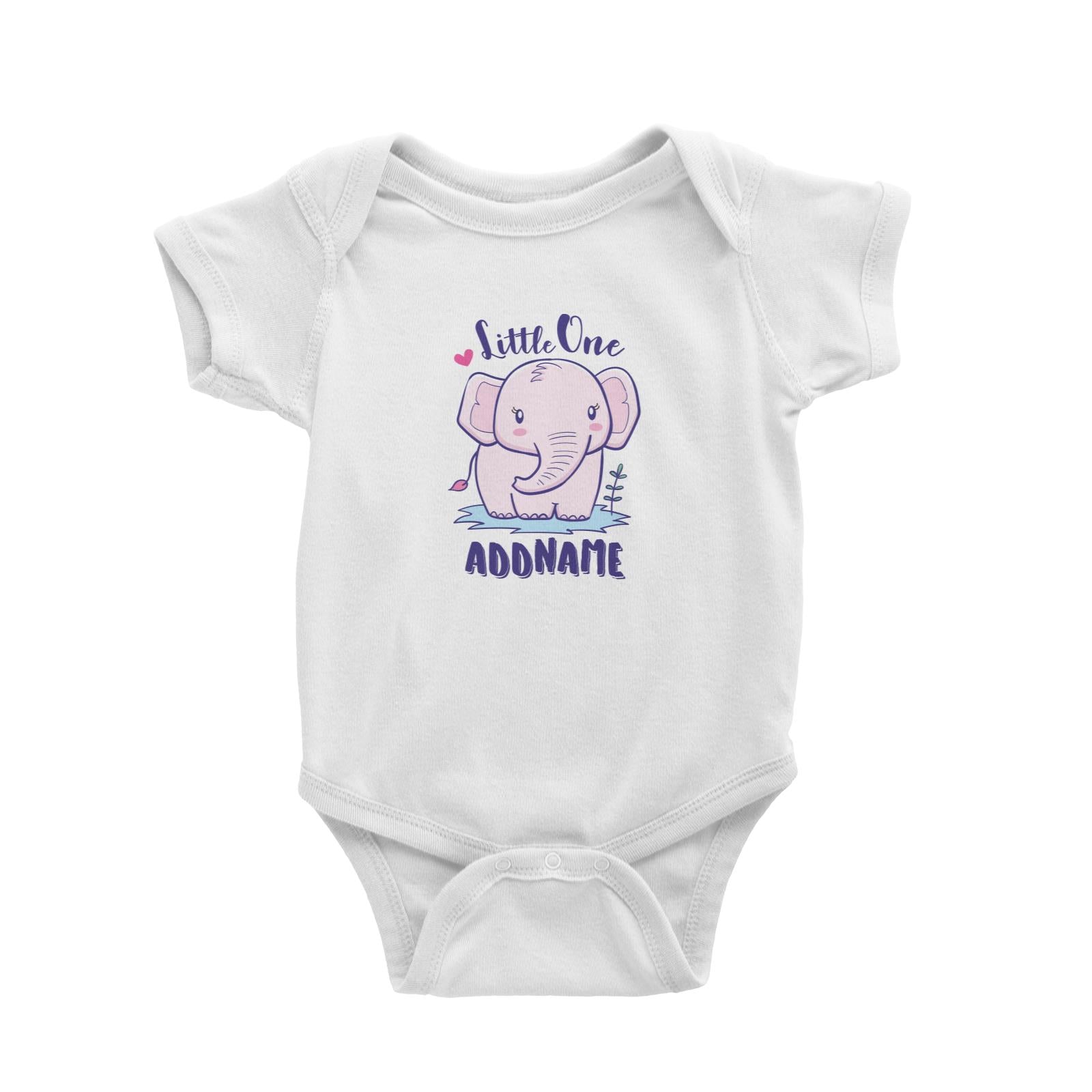 Cool Cute Animals Elephant Little One Addname Baby Romper