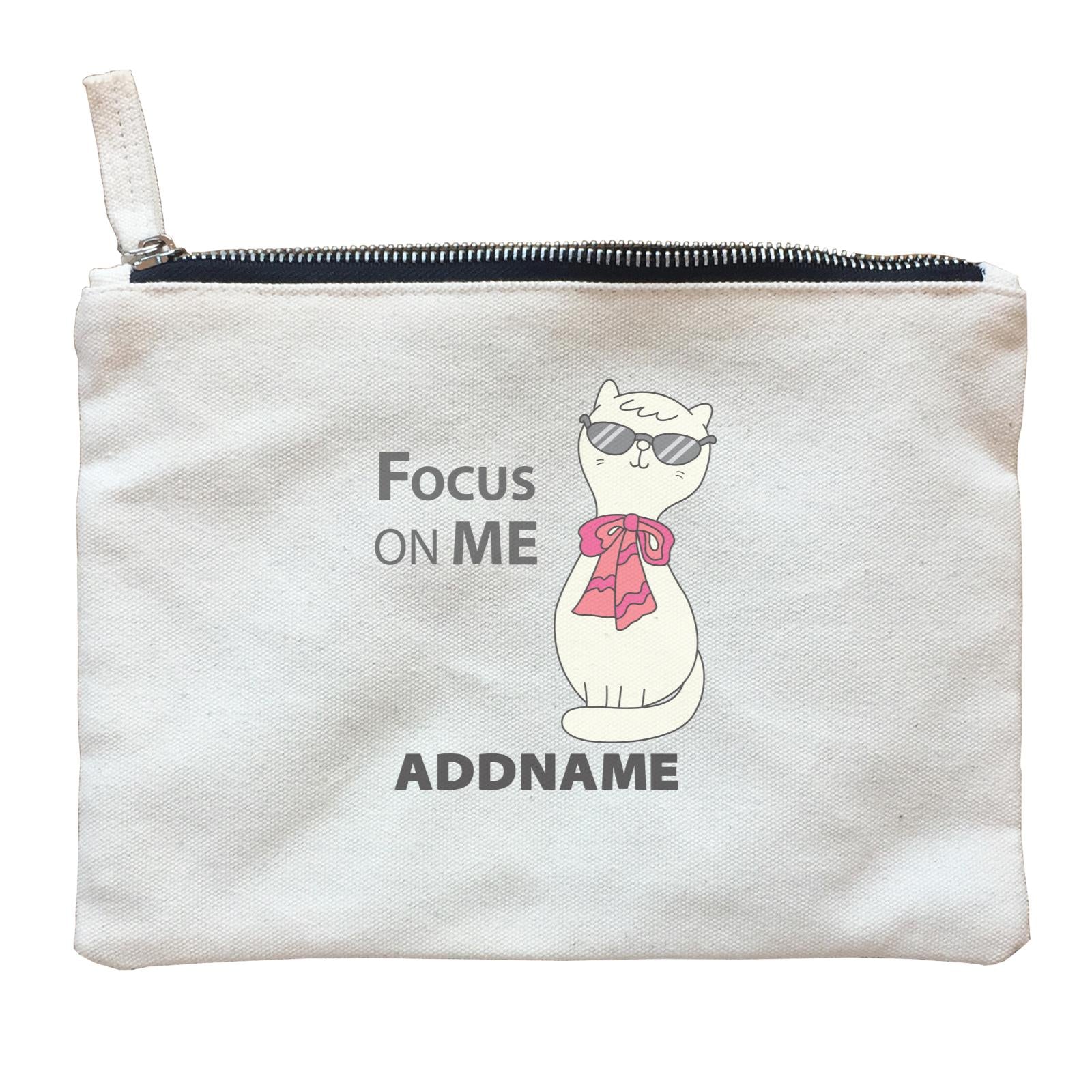 Cool Cute Animals Cats Focus On Me Addname Zipper Pouch