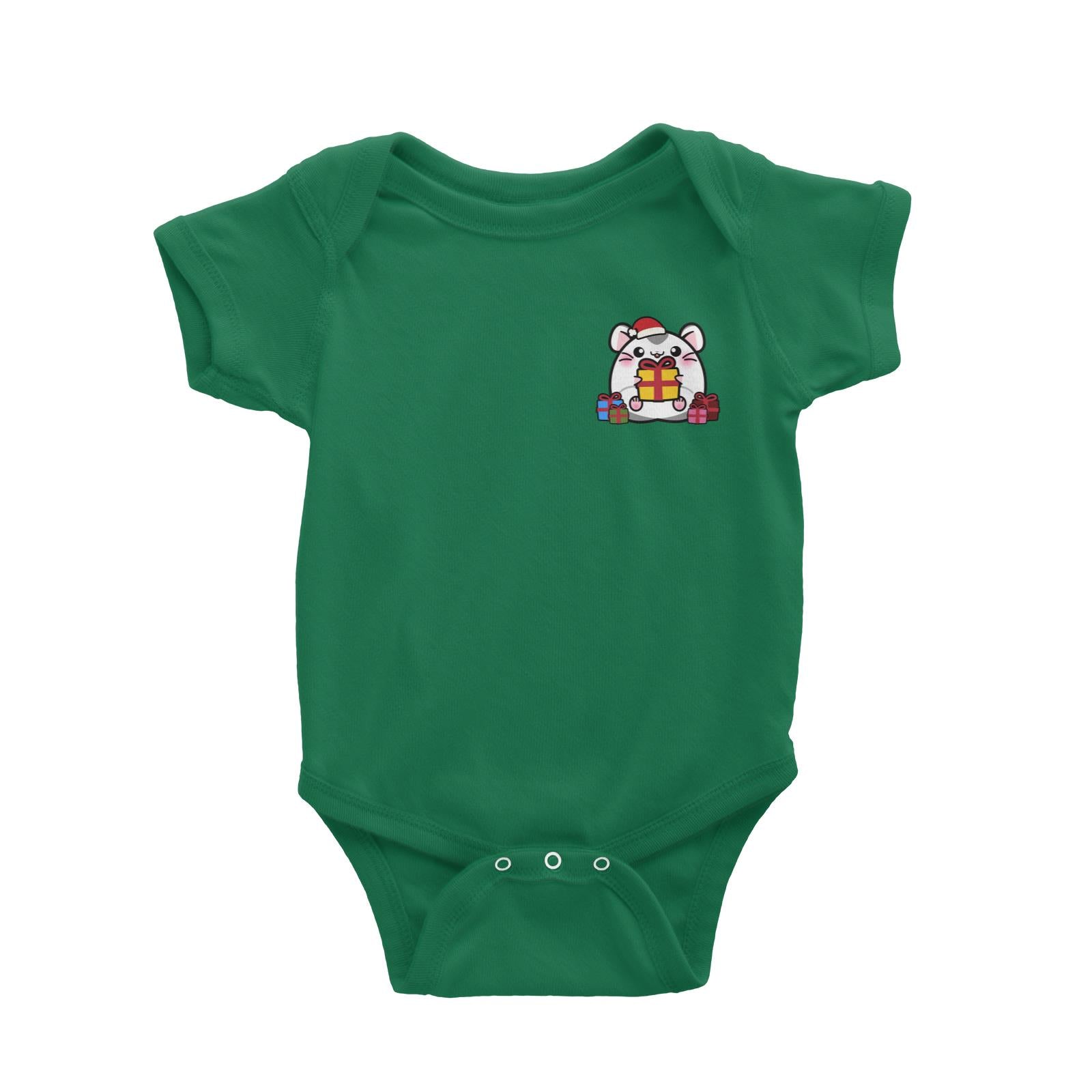 Christmas Cute Santa Hamster Series Santa Boy Hamster with Gifts Baby Romper