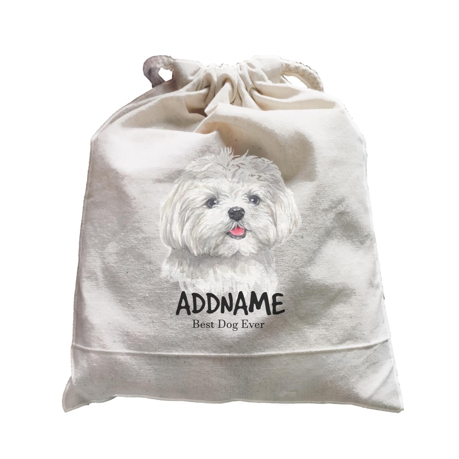 Watercolor Dog Maltese Best Dog Ever Addname Satchel