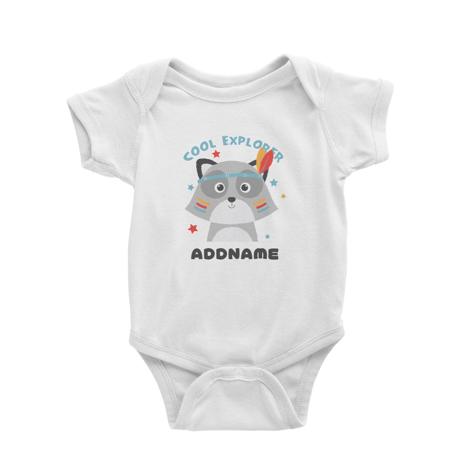 Cool Explorer Racoon Addname Baby Romper