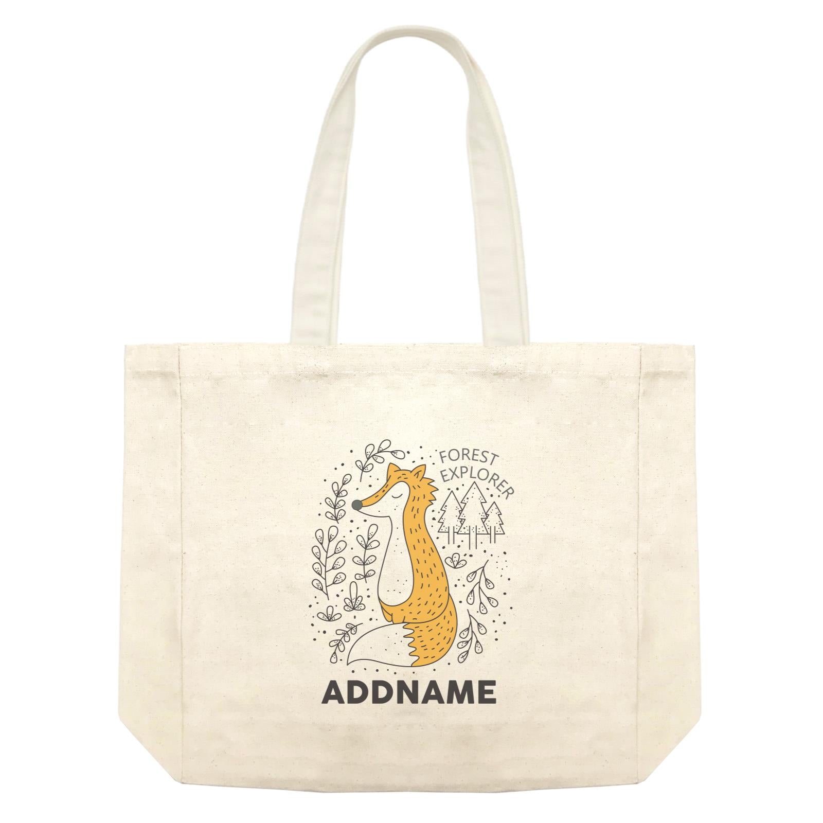 Cool Cute Animals Fox Forest Explorer Addname Shopping Bag