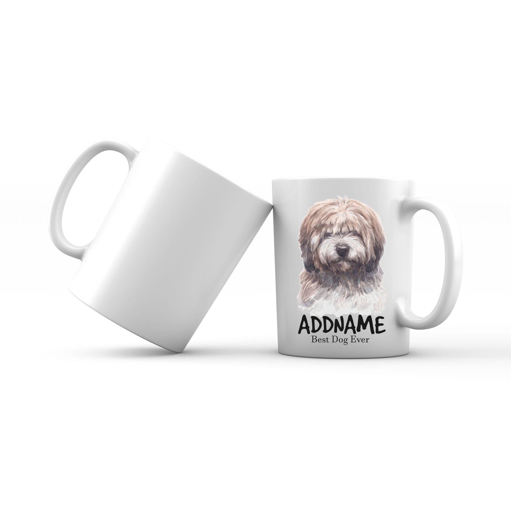 Watercolor Dog Tibetan Best Dog Ever Addname Mug