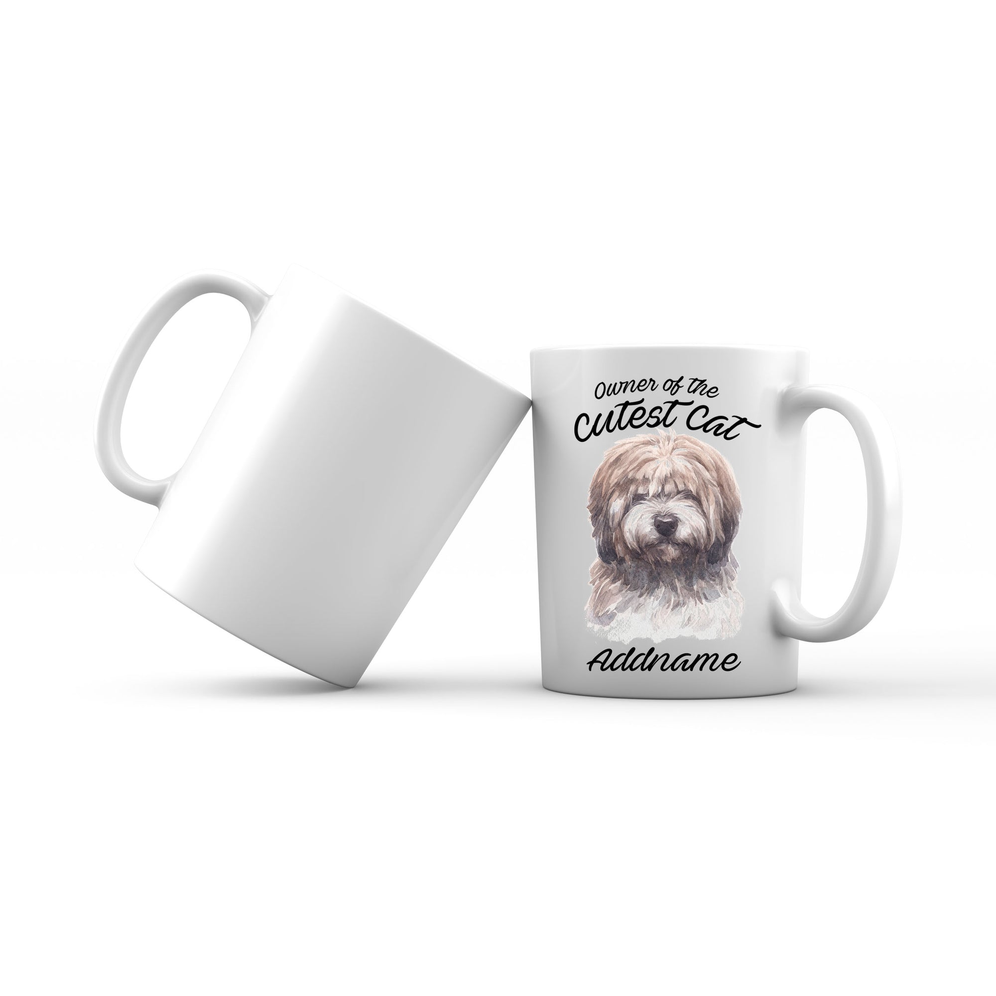 Watercolor Dog Owner Of The Cutest Dog Tibetan Addname Mug