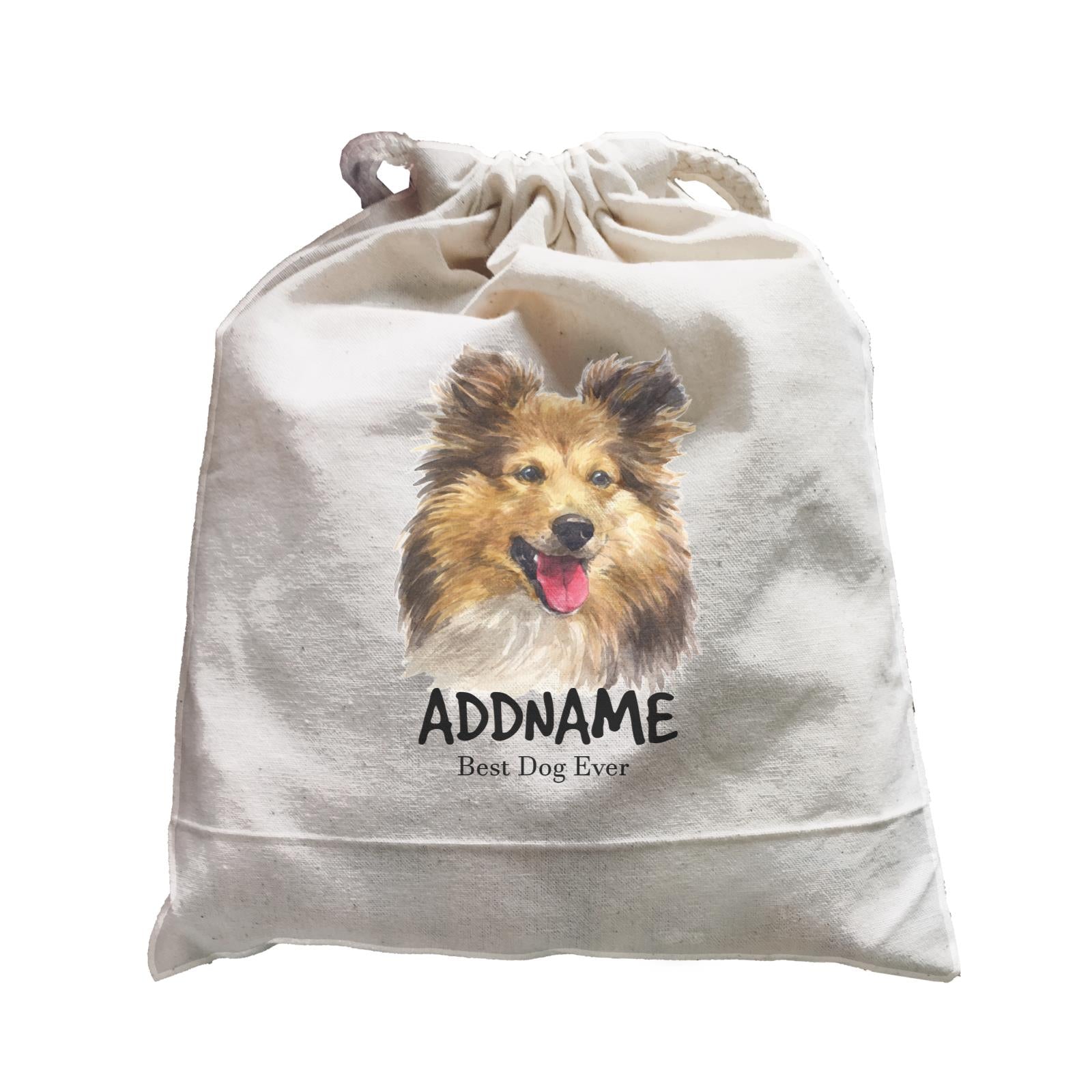 Watercolor Dog Shetland Sheepdog Best Dog Ever Addname Satchel