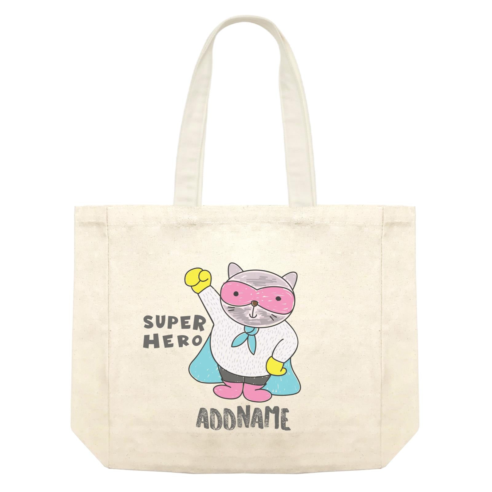 Cool Cute Animals Cats Super Hero Addname Shopping Bag