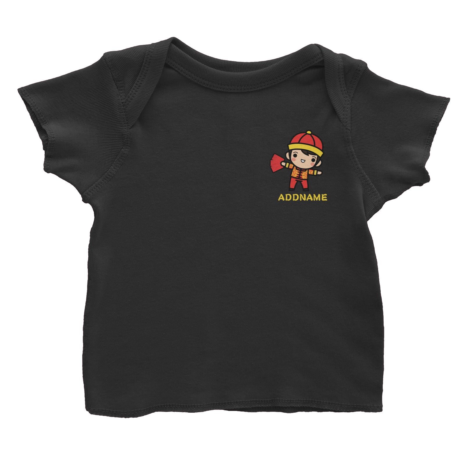 Prosperity CNY Boy with Red Packets Pocket Design Baby T-Shirt