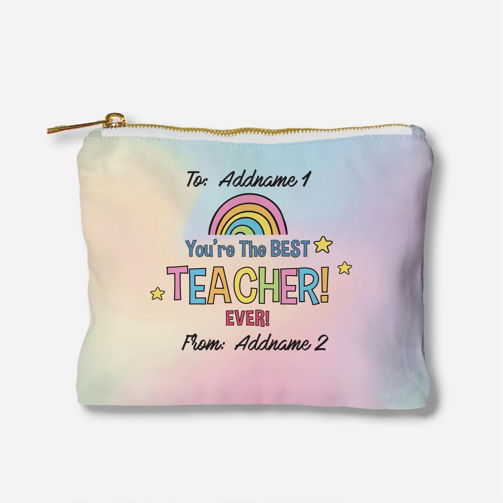 Doodle Series - You'Re The Best Teacher Ever  Full Print Zipper Pouch