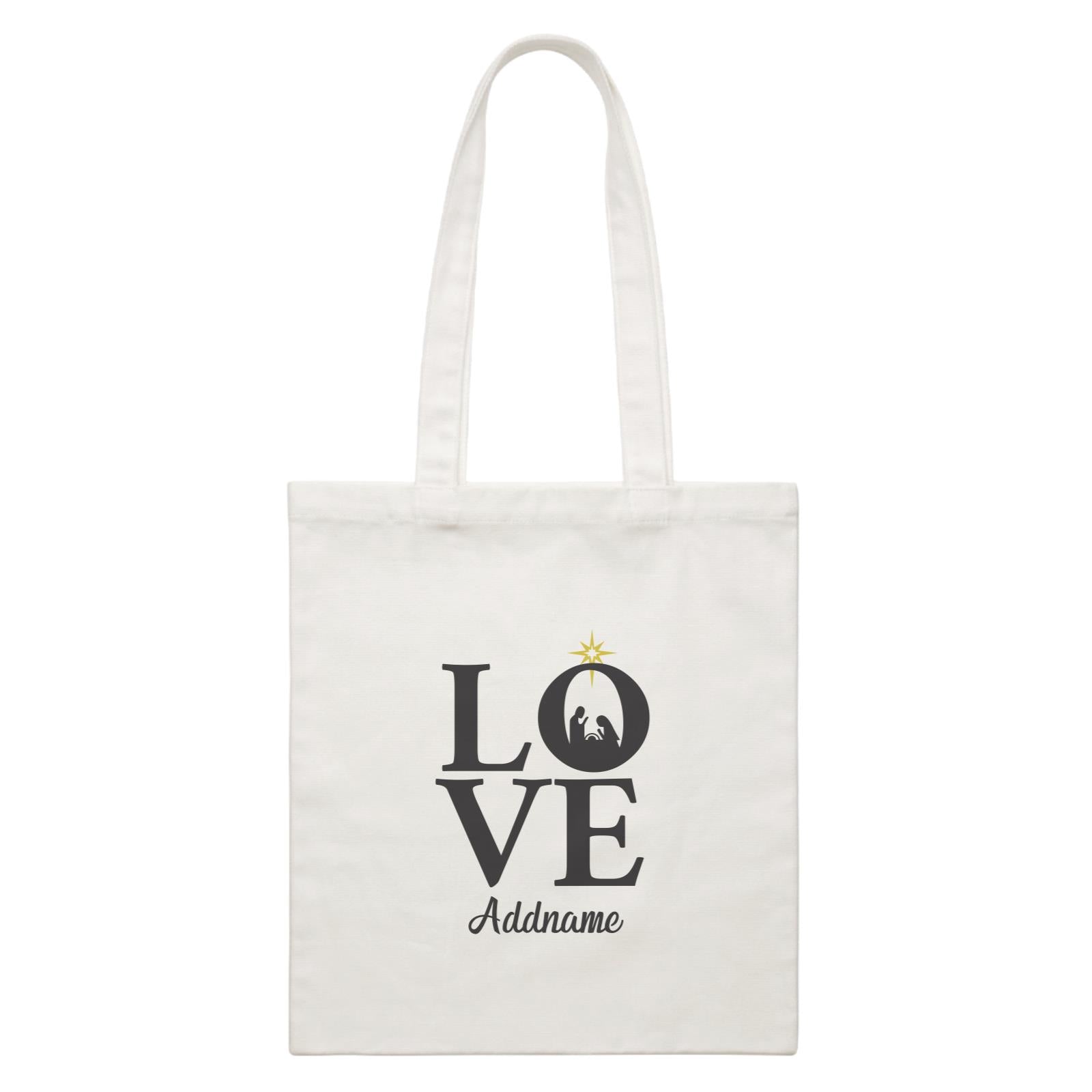 Xmas LOVE Nativity Scene Canvas Bag