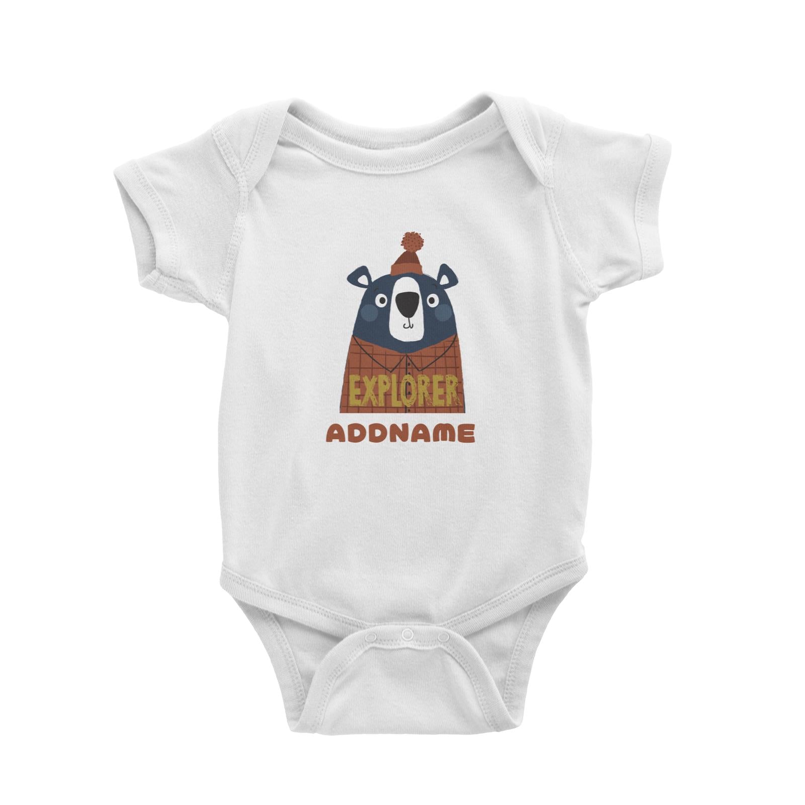 Explorer Bear in Pajamas Addname Baby Romper