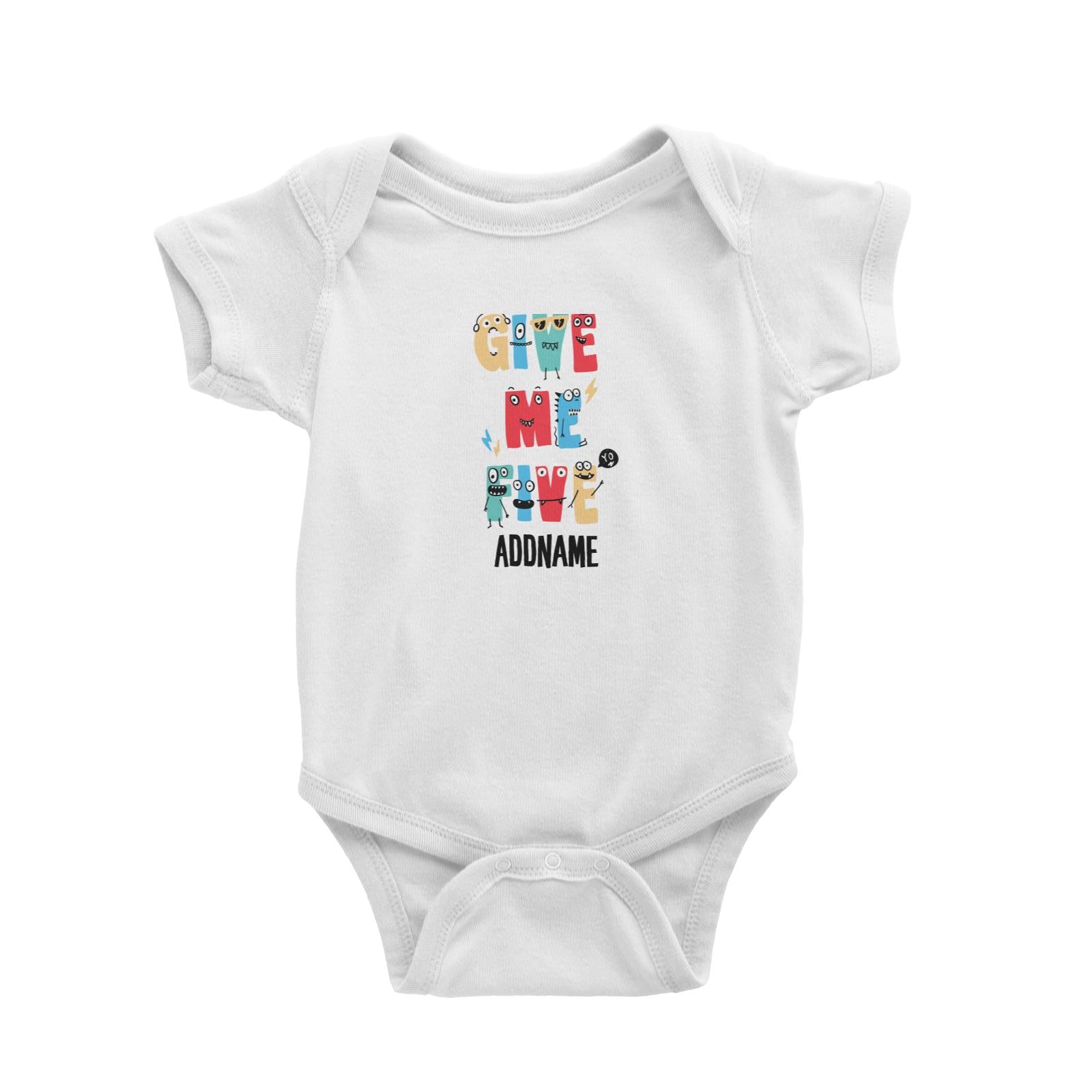 Cool Vibrant Series Give Me Five Addname Baby Romper [SALE]