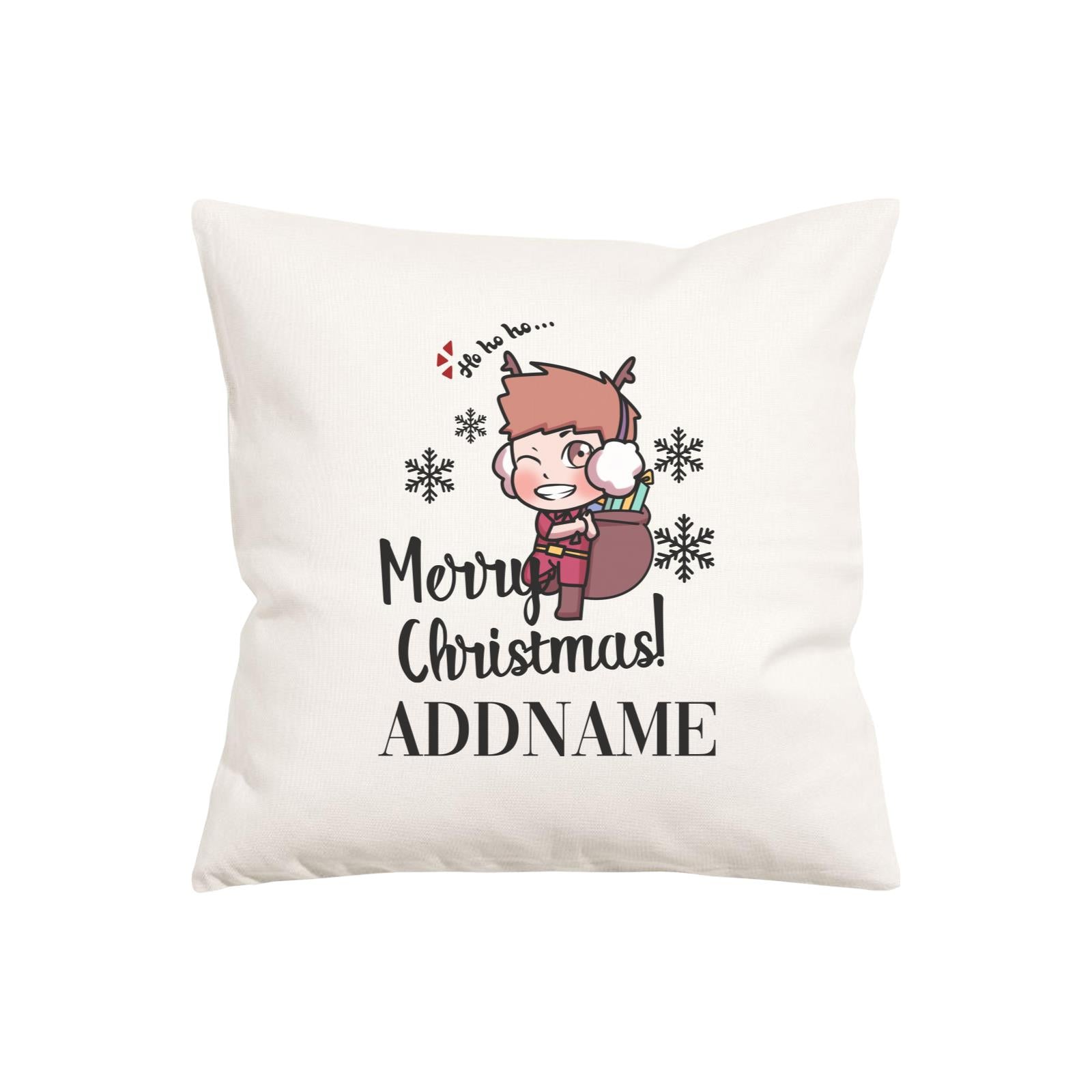 Xmas Christmas Chibi Family Little Boy Wishes Merry Christmas Pillow Pillow Cushion