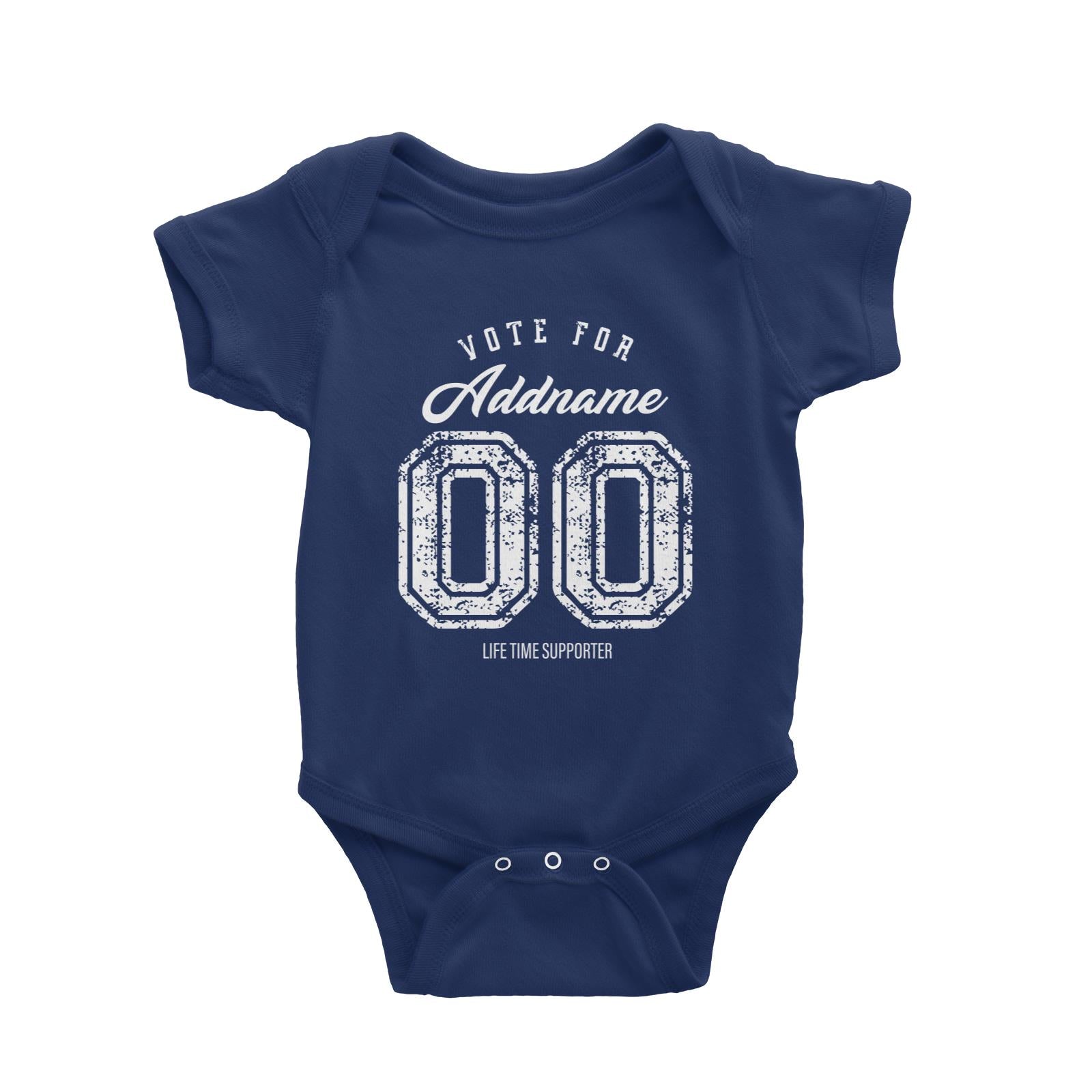 Life Time Supporter Vote Personalizable with Name and Number Baby Romper