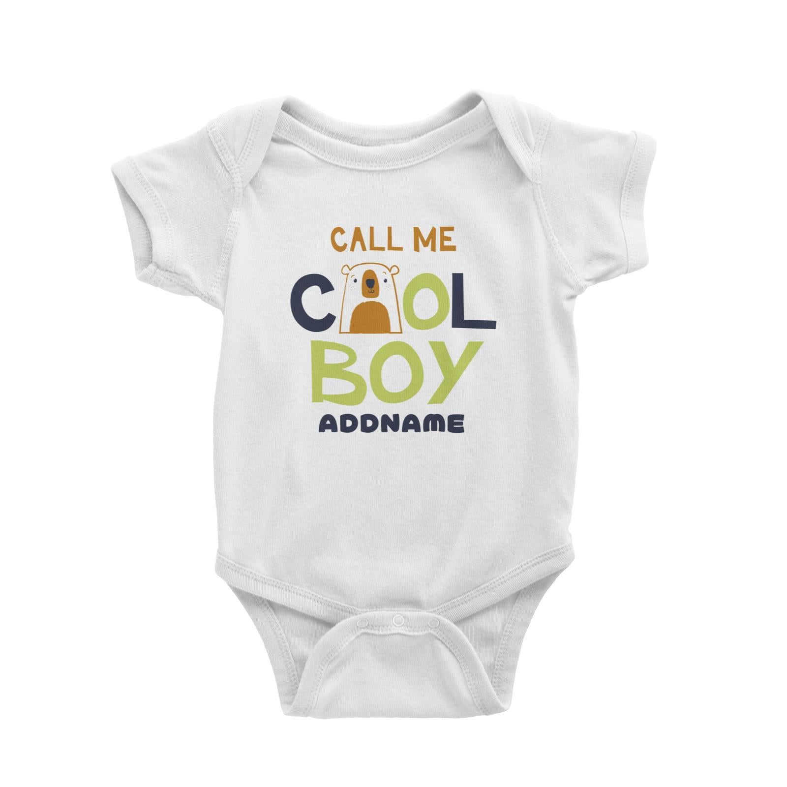 Call Me Cool Boy Bear Addname Baby Romper