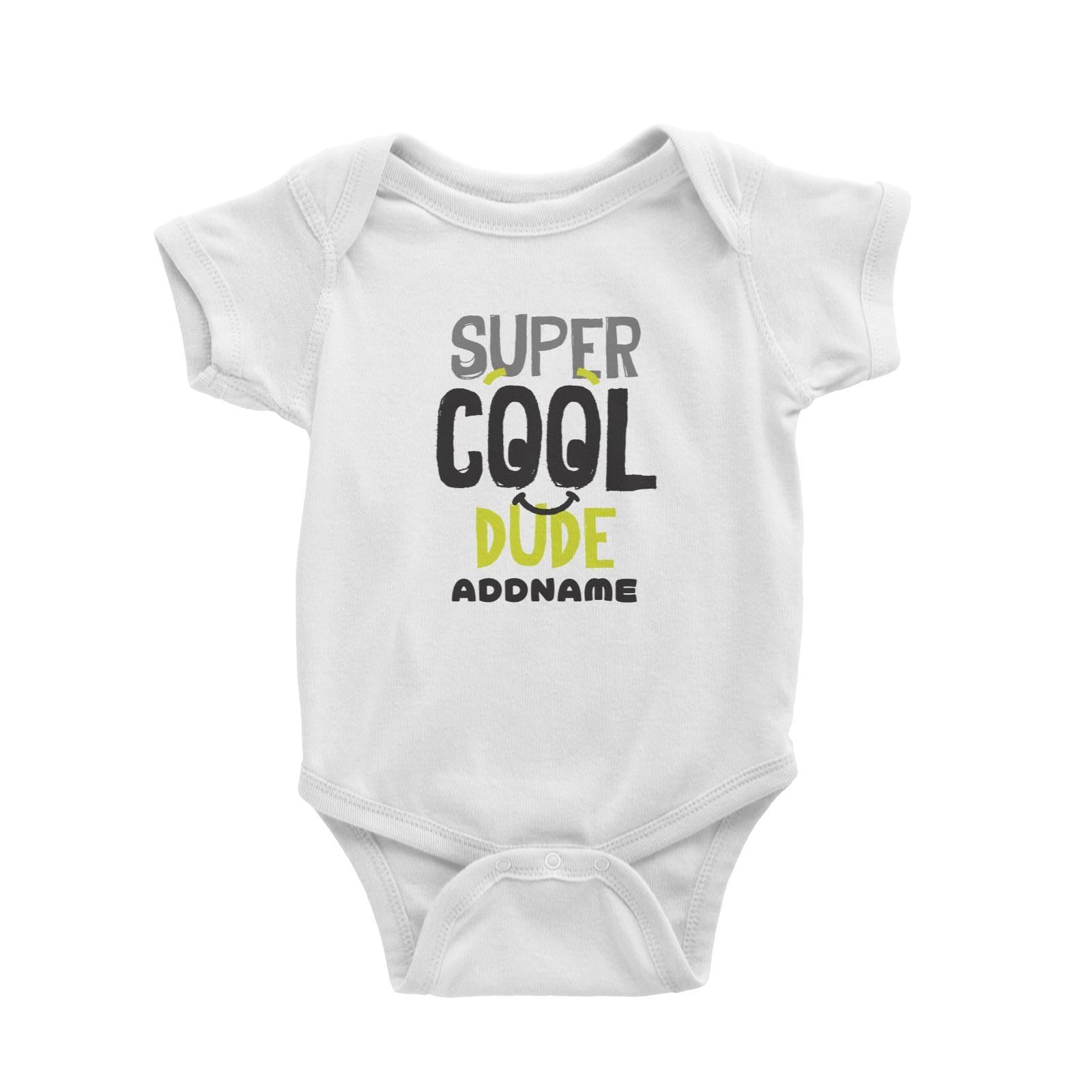 Super Cool Dude with Smiley Addname Baby Romper