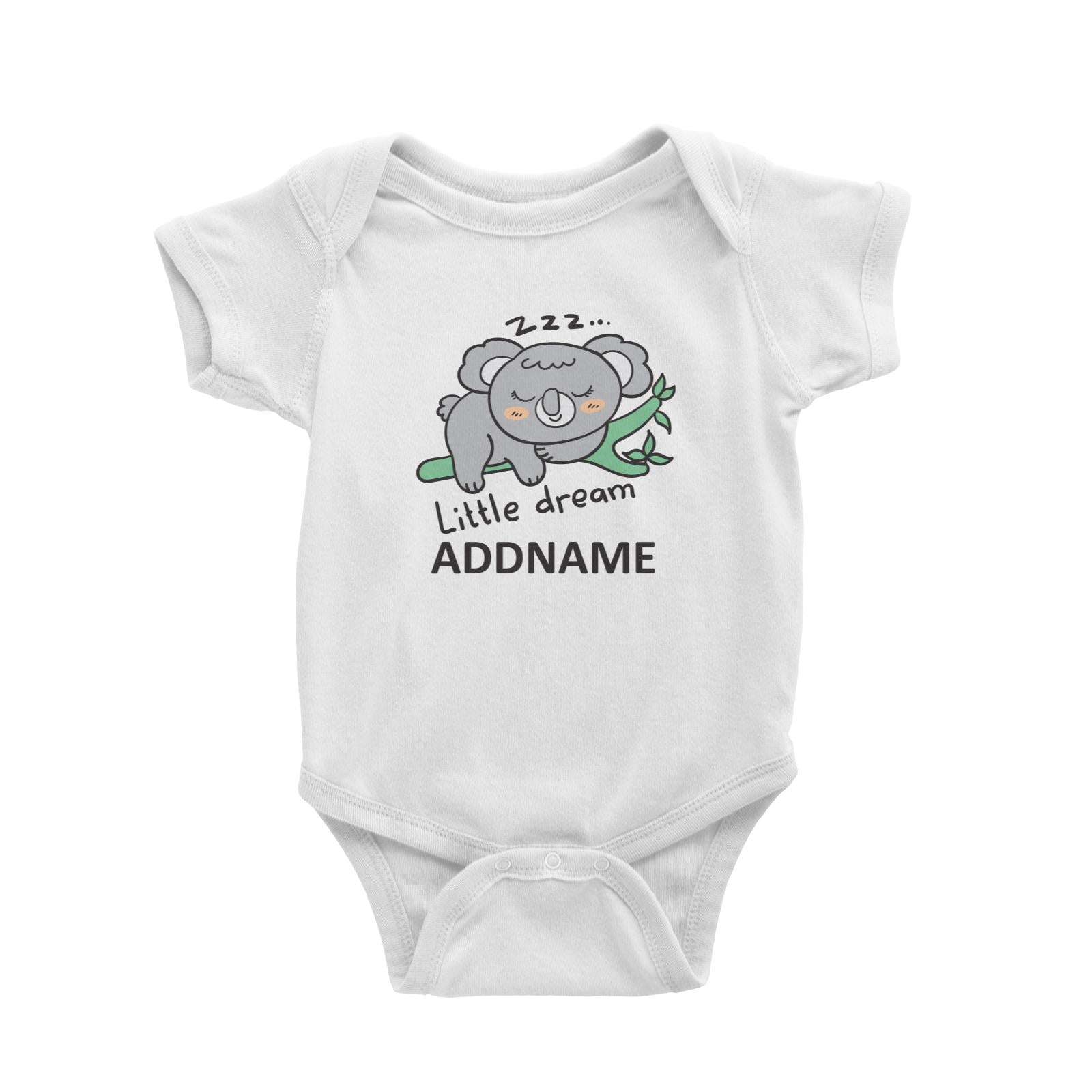 Cool Cute Animals Koala Little Dream Addname Baby Romper