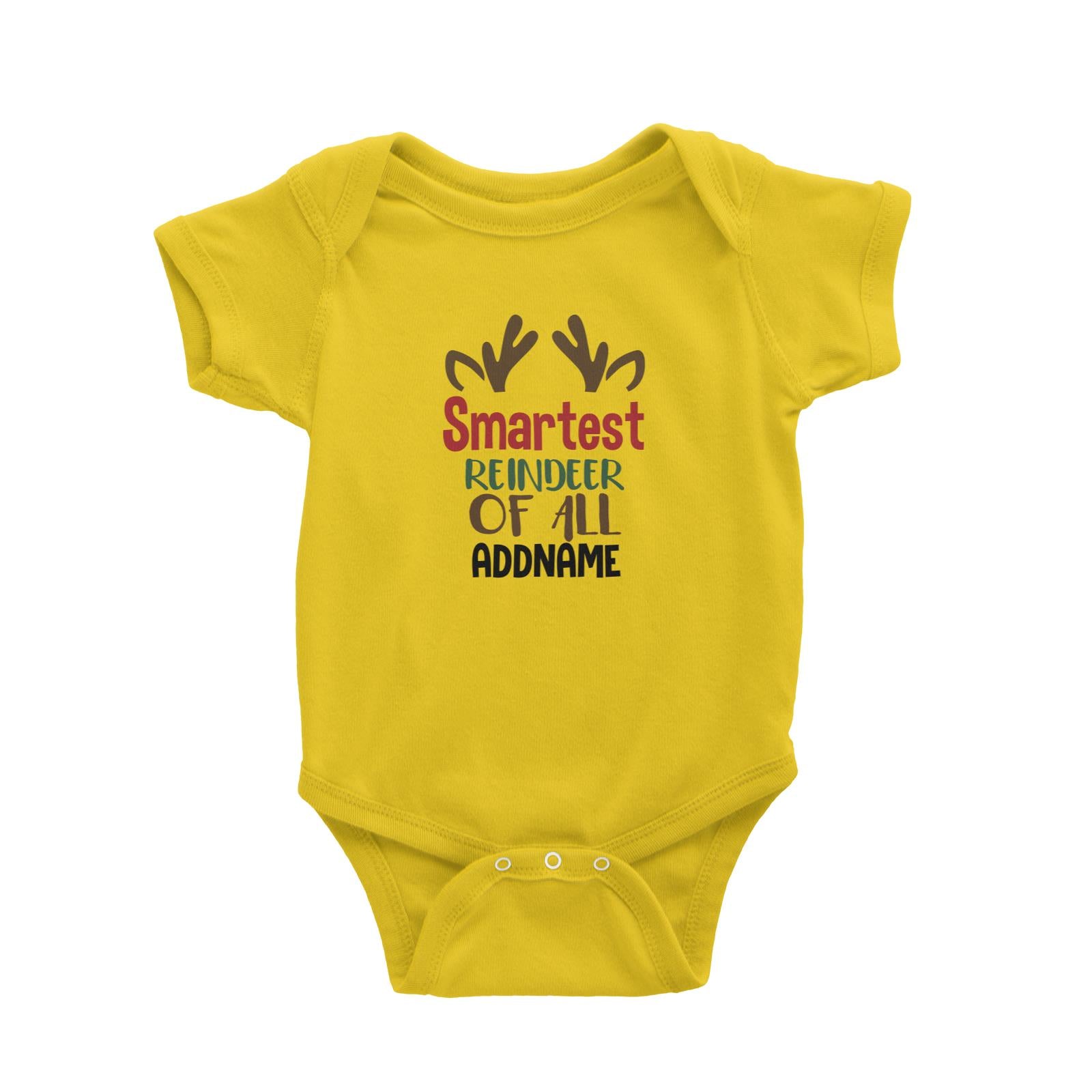 Xmas Smartest Reindeer of All Baby Romper