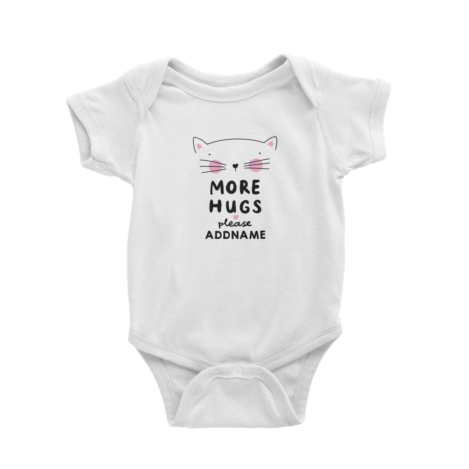 Cool Vibrant Series More Hugs Please Kitty FaceAddname Baby Romper [SALE]