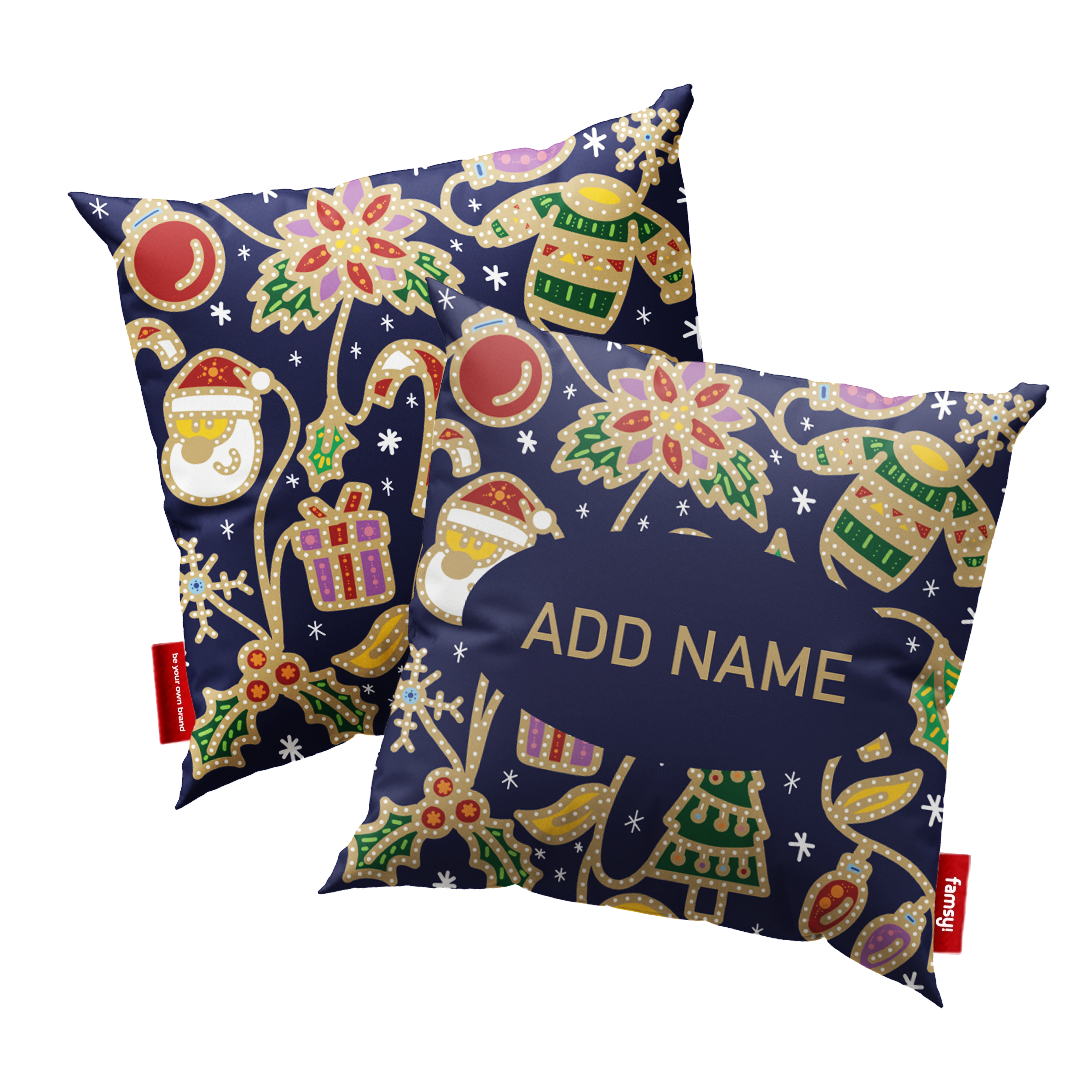 Polly Full Print Pillow - Navy