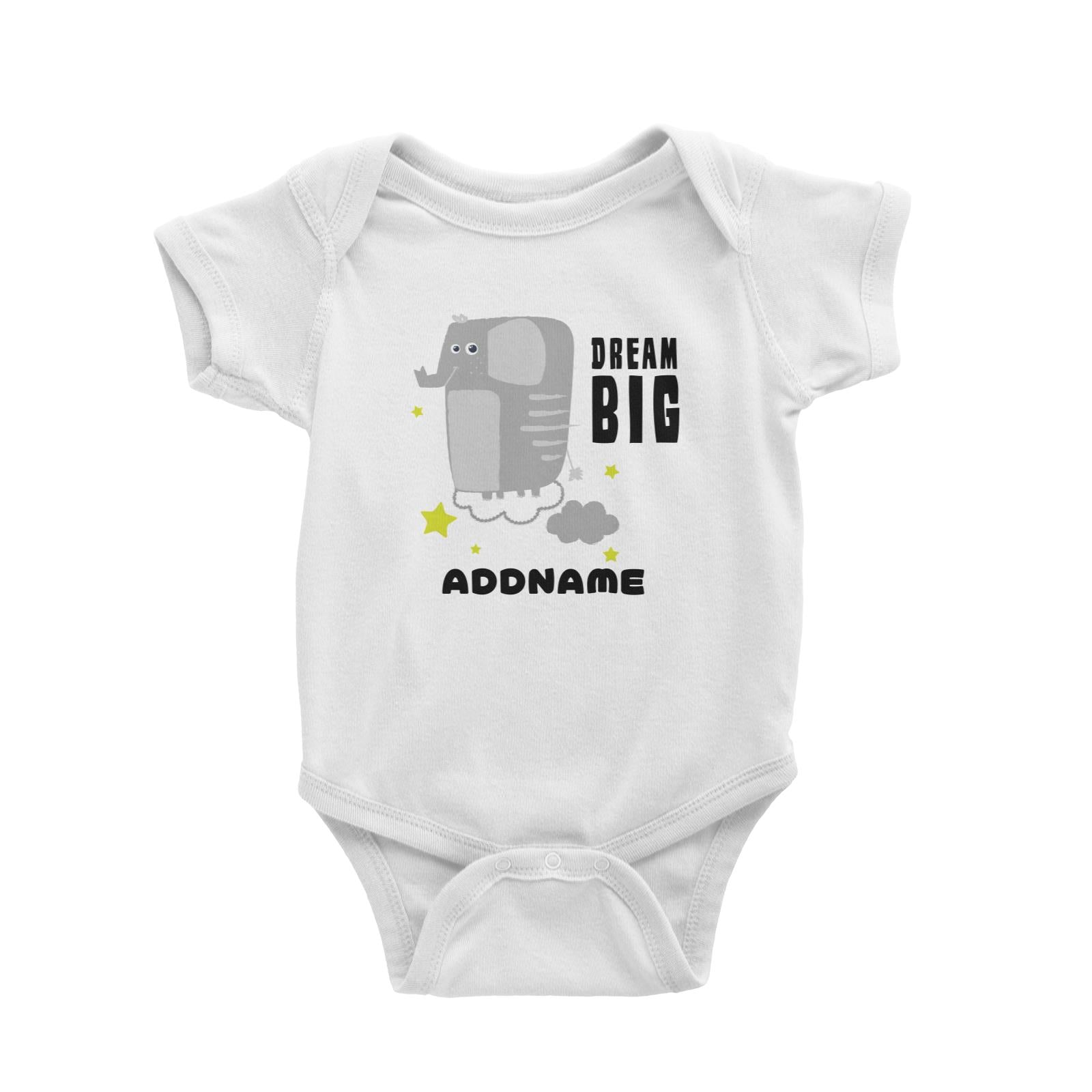 Dream Big Elephant Addname Baby Romper