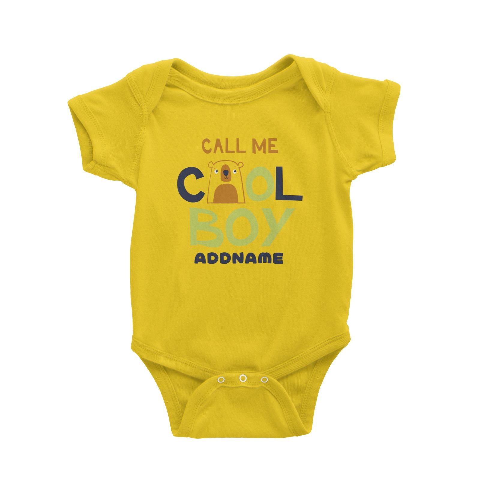 Call Me Cool Boy Bear Addname Baby Romper