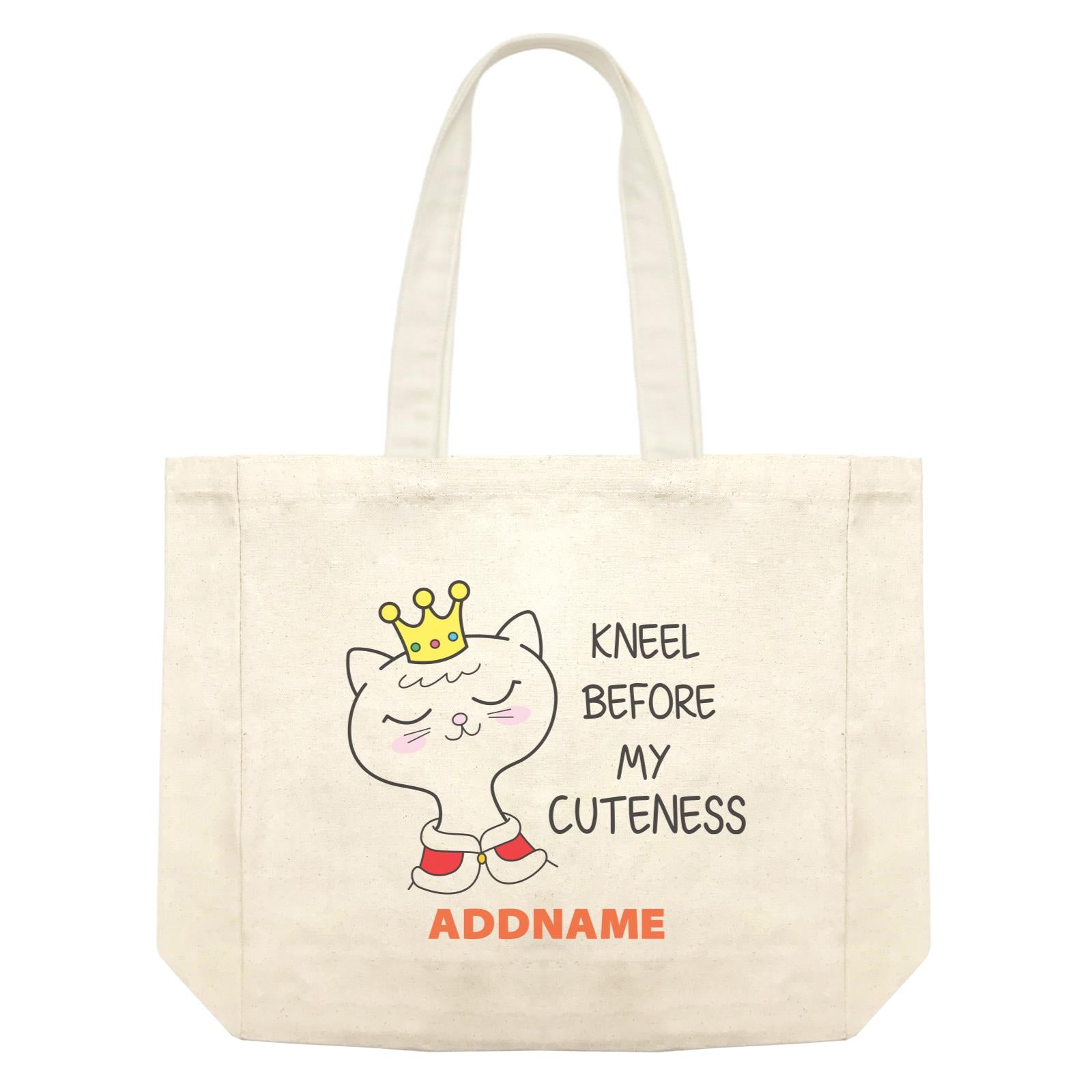 Cool Cute Animals Cats Kneel Before My Cuteness Addname Shopping Bag