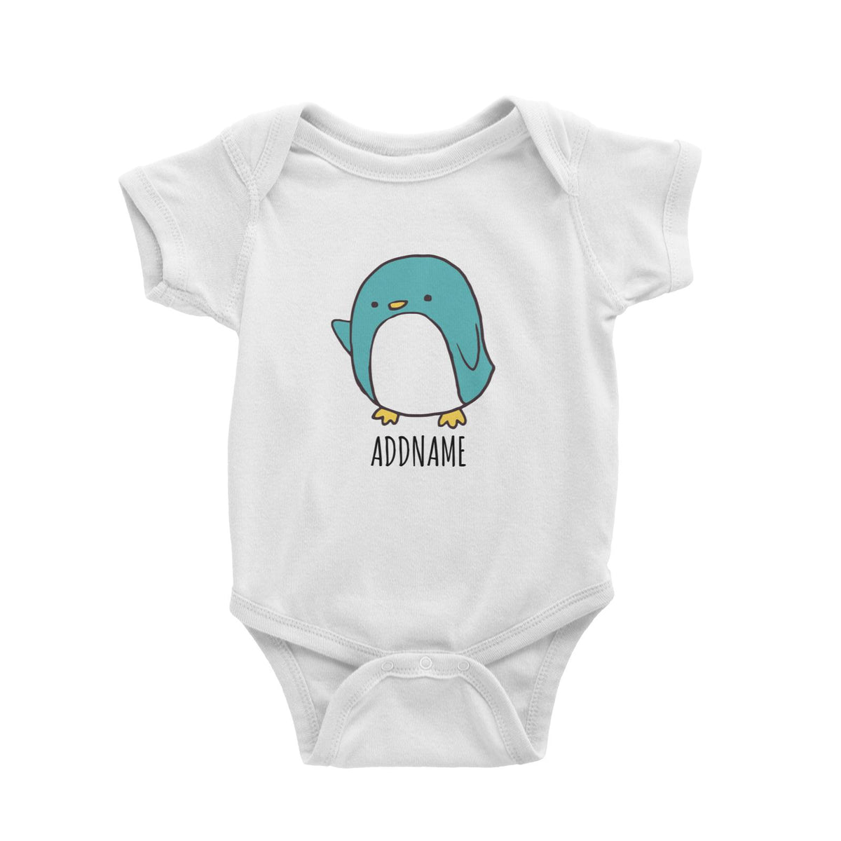 Cartoon Kawaii Penguin Doodle White White Baby Romper - FamsyMall