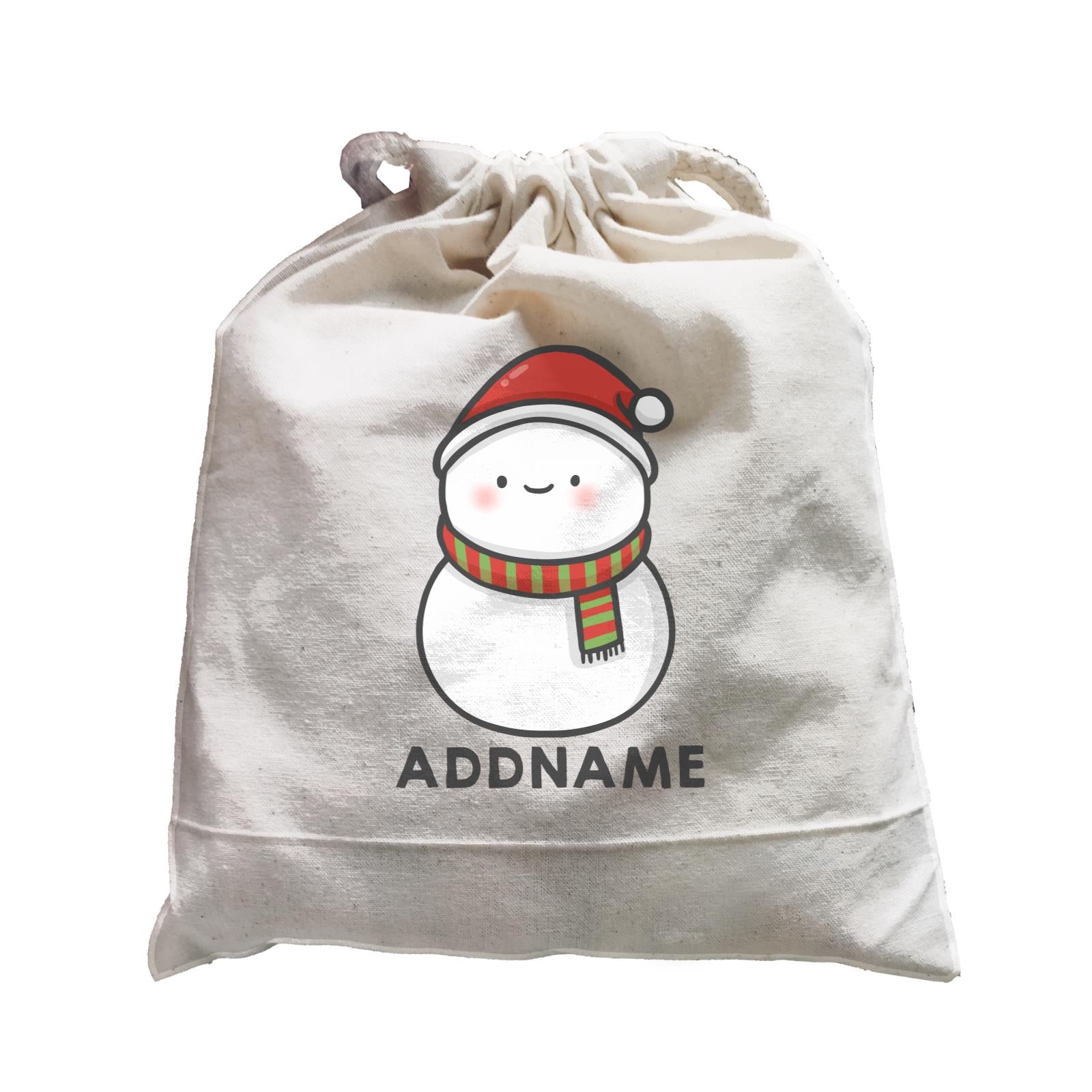 Xmas Cute Snowman Facing Foward Addname Satchel