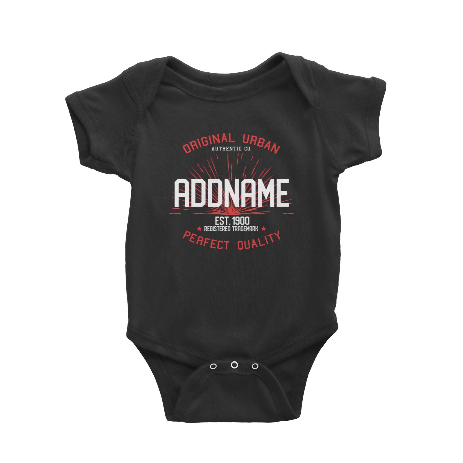 Original Urban Authentic Co. Personalizable with Name and Year Baby Romper