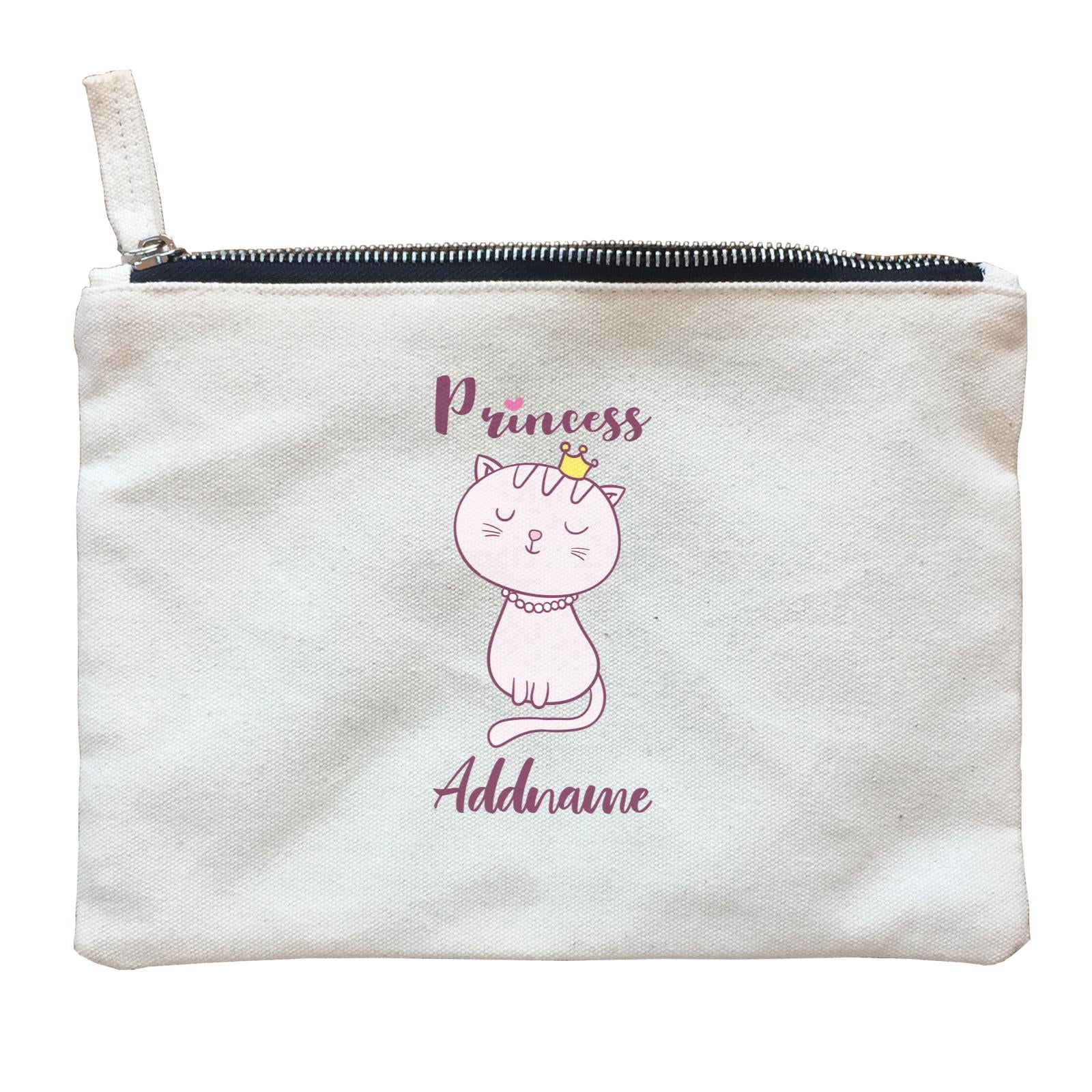 Cool Cute Animals Cats Princess Cat With Crown Addname Zipper Pouch