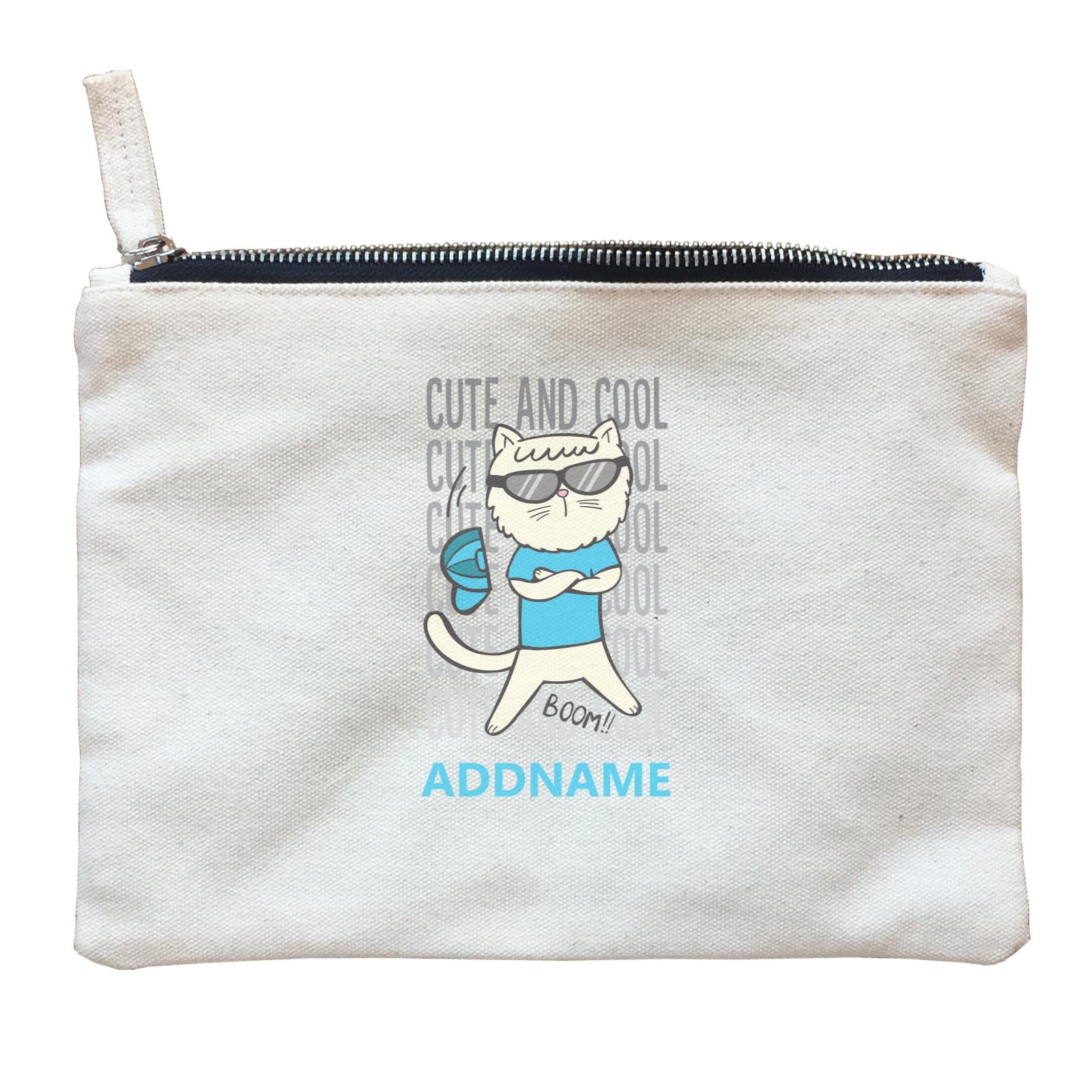 Cool Cute Animals Cats Cute And Cool Addname Zipper Pouch